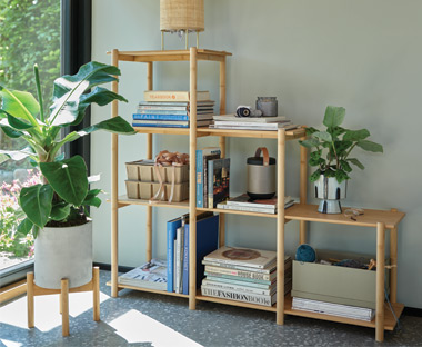 Room divider VANDSTED bamboo bookcase