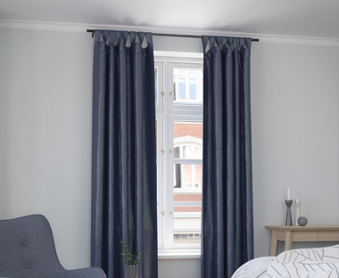Ready made floor to ceiling curtains in Dark Blue