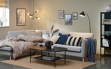 Sofa “hygge” in the living room 