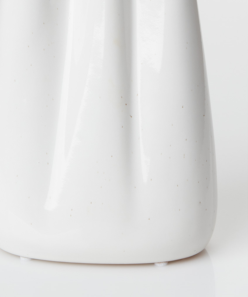 White vase with soft, organic folds