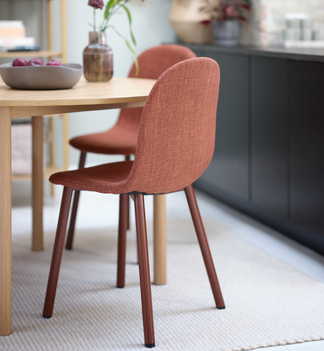 Red textured dining chair