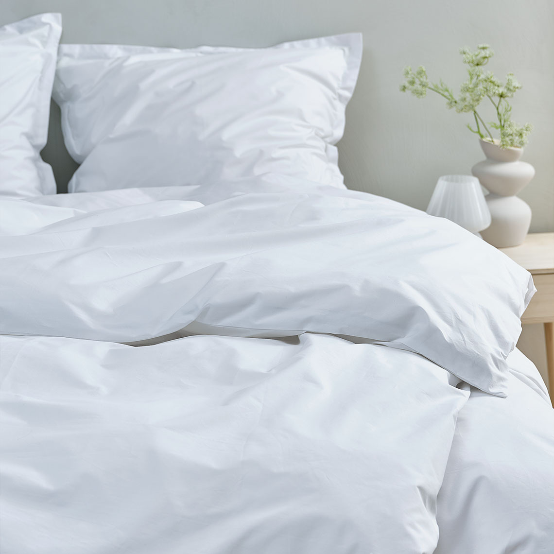 OEKO-TEX white bed cotton and lyocell bed linen duvet cover set with pillowcase 