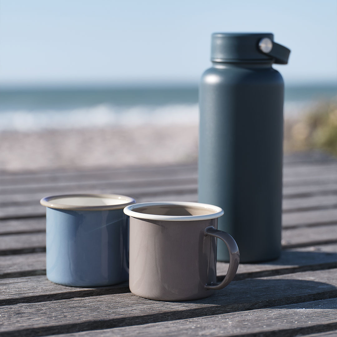 LAPPSPOVE drinking cups and HUBRO drinking bottle Drinking cups and a thermal bottle are perfect as camping gear or for picnics