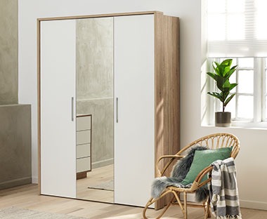 Wardrobe Double Mirrored And Sliding Door Wardrobes Jysk