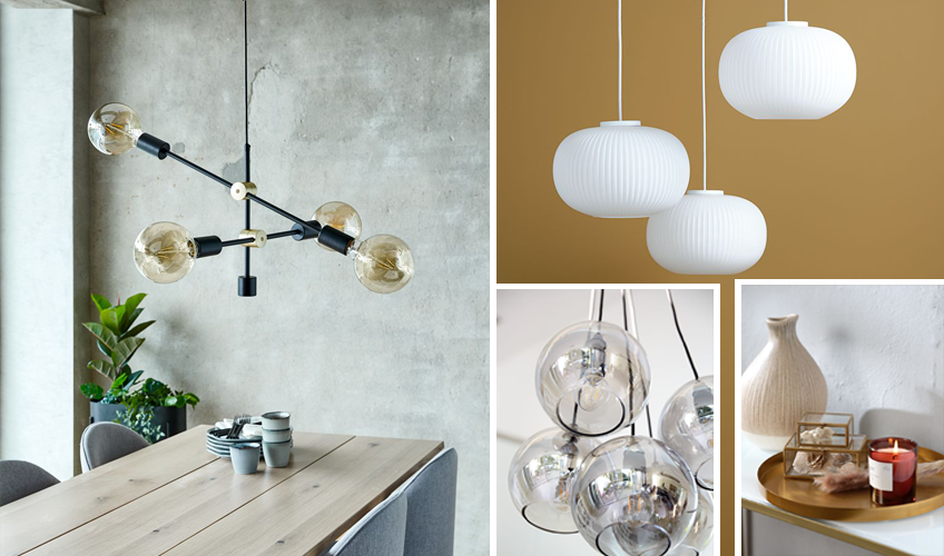 Pendant lighting at JYSK ceiling pendant lighting in black, gold and white