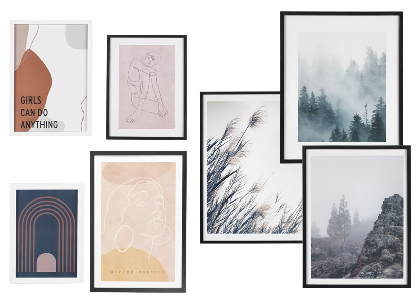 adorn your walls with white and black frames wall frames in black and white frames