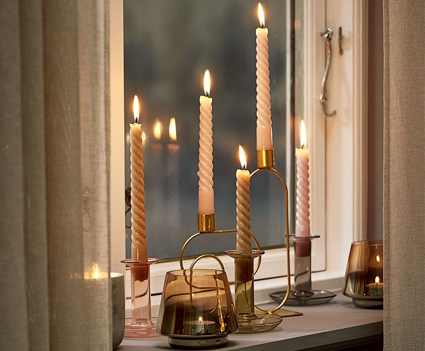 EDGAR, ERVIN and BRYNJE candlesticks and BALDUR candles Decorative candlesticks and twisted candles