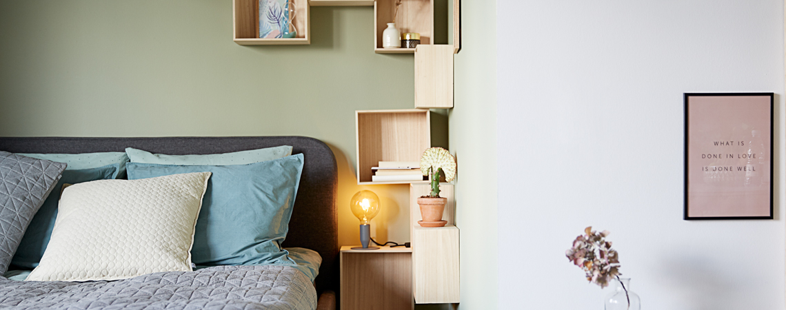 ILBRO wall shelves in bedroom