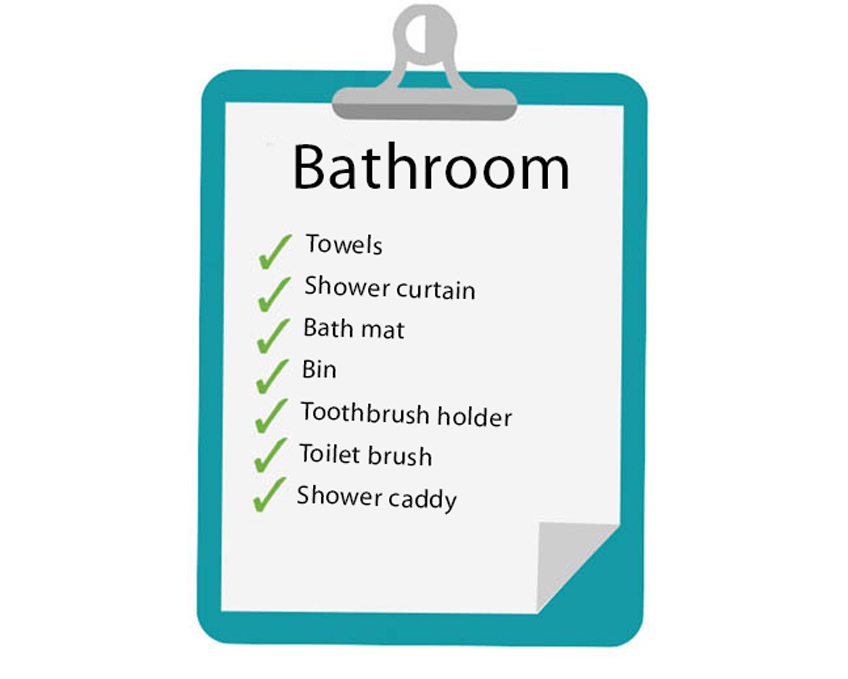 Bathroom item checklist from JYSK