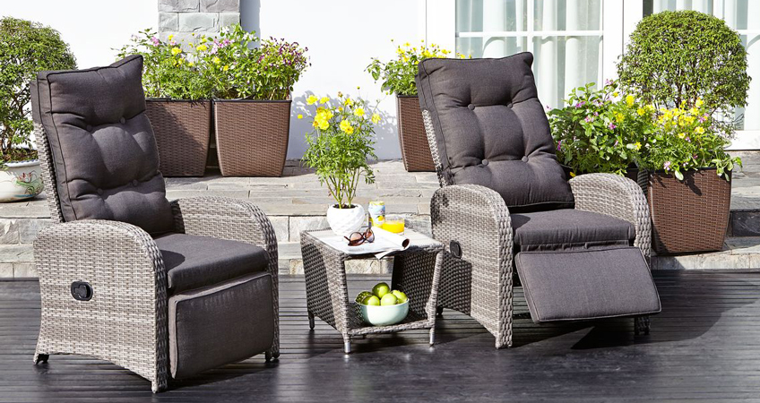 Reclining chairs perfect for terrace and patio furniture