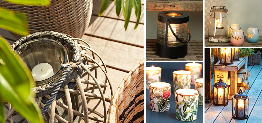 Balcony lanterns and outdoor candles