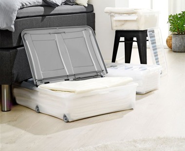 Plastic underbed boxes from JYSK